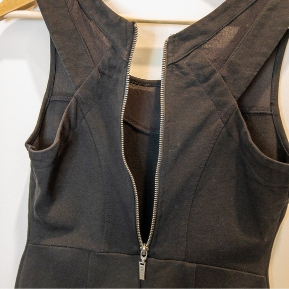 Guess Womens Black Bodycon Mini Dress with Mesh Chest Panel Size Medium LBD - Picture 7 of 10